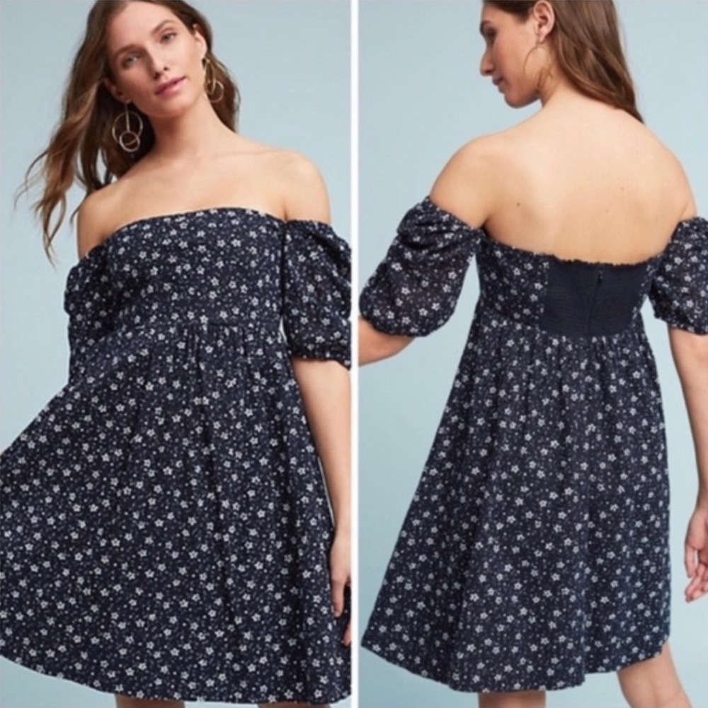 Maeve Floral Dress- Navy